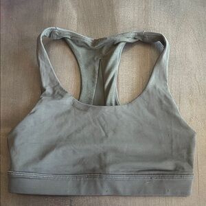 Greenish Gray Lululemon Racerback Sports Bra